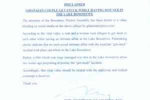 GHANAIAN COUPLE GET STUCK WHILE HAVING HOT SEX IN THE LAKE BOSOMTWE