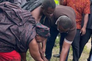SOD-CUTTING OF THE REHABILITATION OF CLASSROOM BLOCK, OFFICE, STORE AND STAFF COMMON ROOM AT TETREEFU AND AKOKOFE